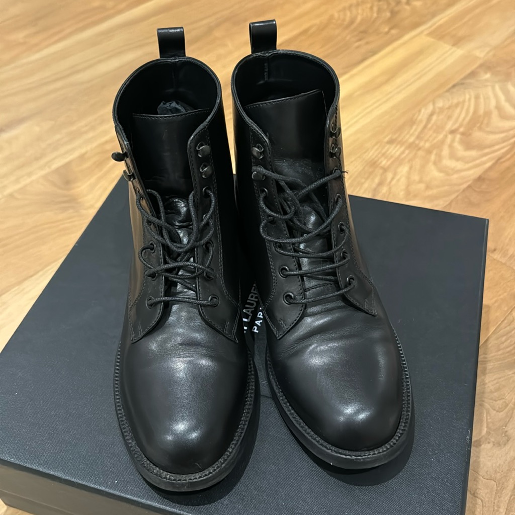 Saint Laurent Leather Combat Boots (Official Size Us6 / Fr36, Wear Like Us5.5)